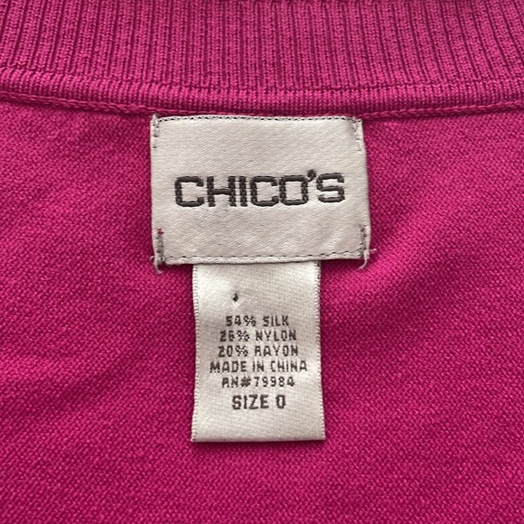 Chico’s Fuchsia Short Sleeve Sweater size 0 - Picture 4 of 8
